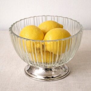 Vtg. Small Godinger Empress Crystal Bowl Silver Plate Base Made in Italy